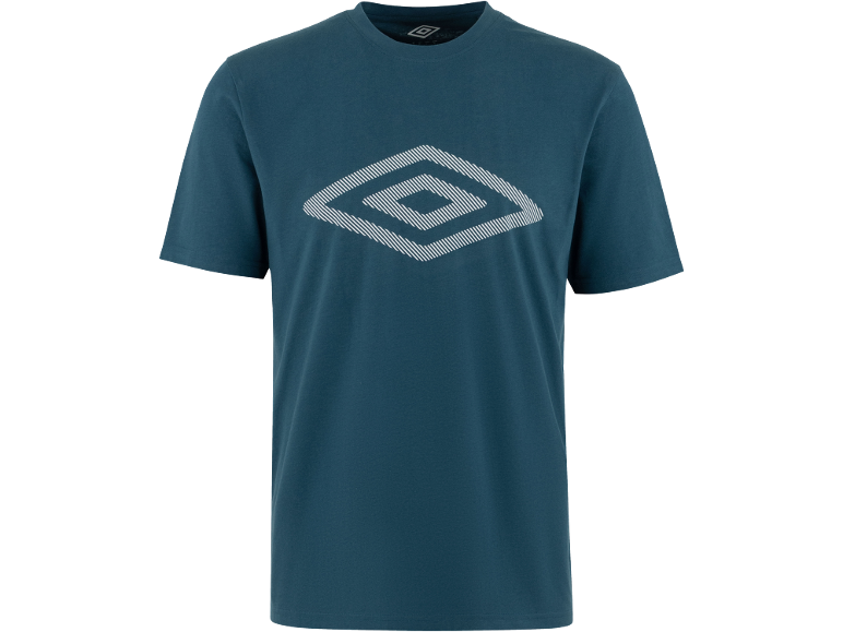 Dunkelblaues Herren-T-Shirt mit weißem Rautenlogo