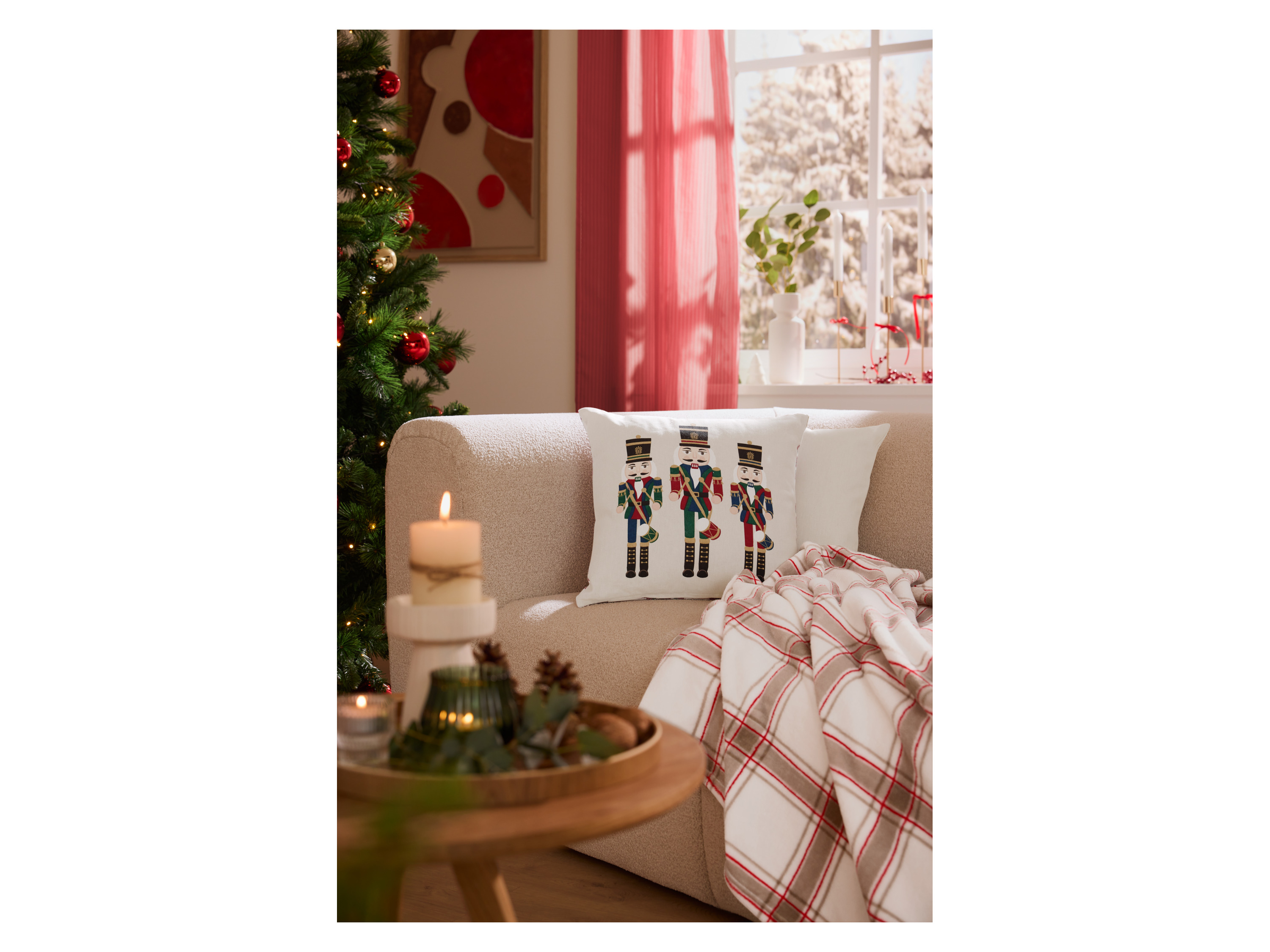 Thumbnail - LIVARNO® Kuscheldecke 250gsm 180 x 220 cm (beige/rot)