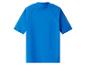 Blauer kurzärmeliger Rashguard für Kinder, Rückansicht.