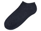 Ein Paar blaue Socken mit kurzer Knöchelhöhe.