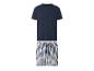 Herren-Kurzarm-Pyjama-Set mit Oberteil und karierten Shorts.