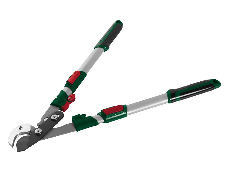 Parkside Astschere mit Teleskopgriffen in Grün und Rot