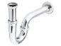 U-förmiger verchromter Siphon für ein Waschbecken.