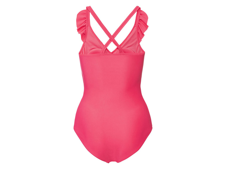 Pinker Badeanzug mit Rüschen