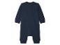 Dunkelblauer Baby-Strampler mit langen Ärmeln und Beinen