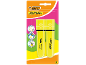 Zweierpack gelbe Textmarker mit feinen und breiten Spitzen, schnell trocknend und durchschlagsicher.