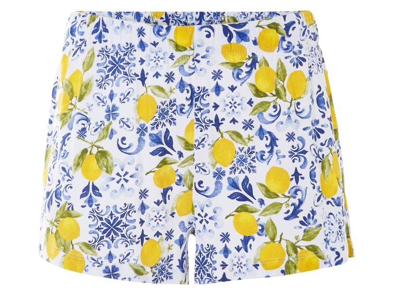 Shorts mit Zitronen- und Azulejo-Muster.