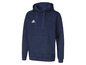 Ein dunkelblauer Adidas Hoodie mit Kapuze.