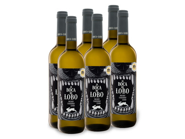 6 x 0,75-l-Flasche Weinpaket La Boca del Lobo Macabeo Chardonnay Valencia DOP trocken vegan, Weißwein