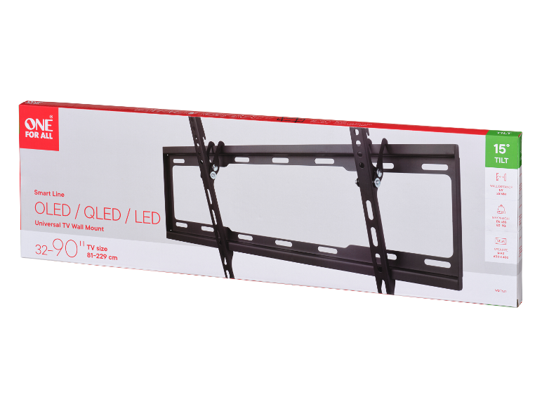 Universelle TV-Wandhalterung für OLED/QLED/LED Fernseher, 32-90 Zoll, mit 15° Neigung.