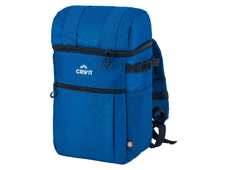 Blauer Crivit Kühlrucksack: ideal zum Transportieren von Getränken und Snacks.
