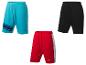 Sportshorts: blau, schwarz und rot.