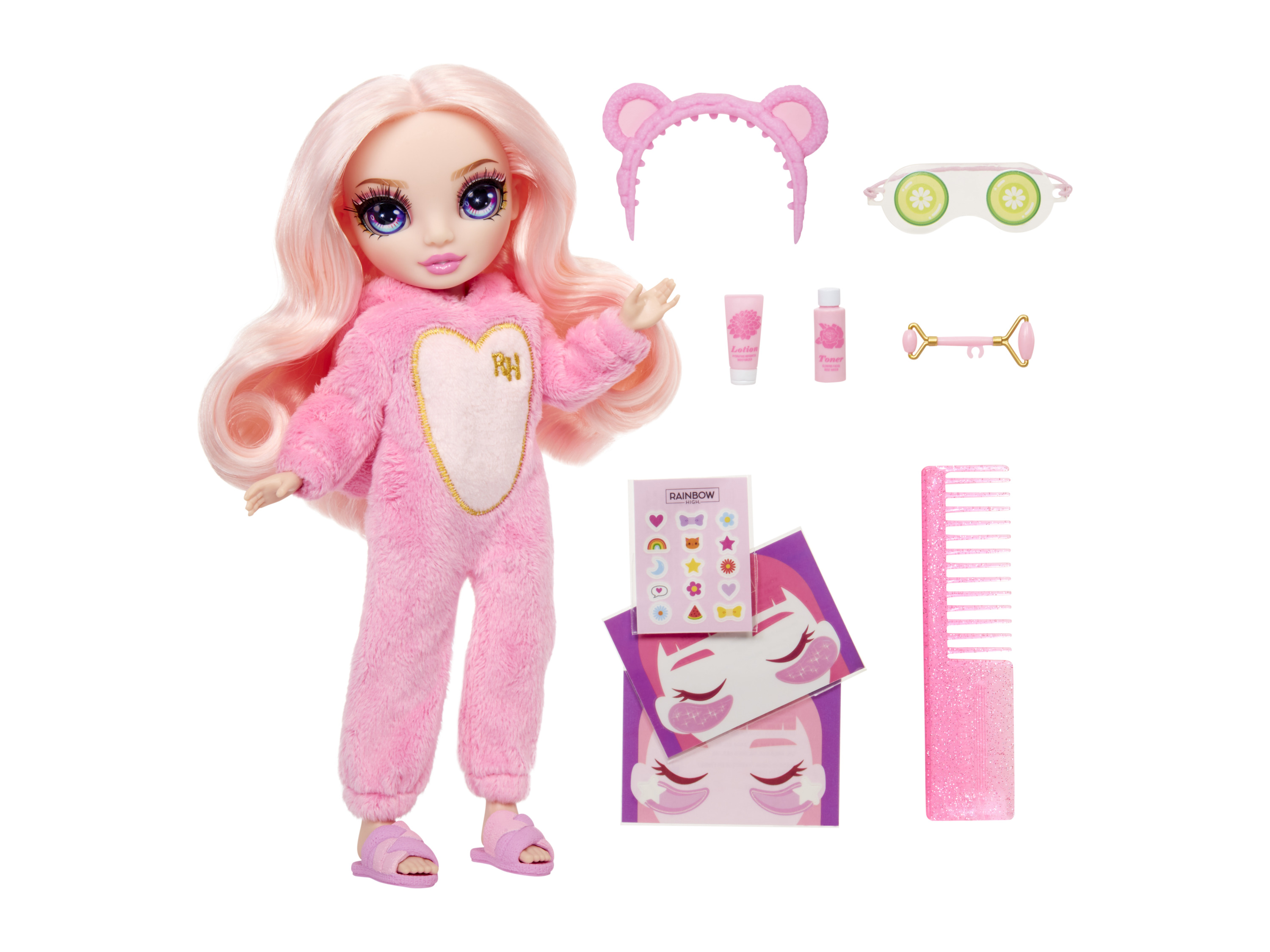 Thumbnail - Rainbow High PJ Party Fashion Doll (Bella (Pink))