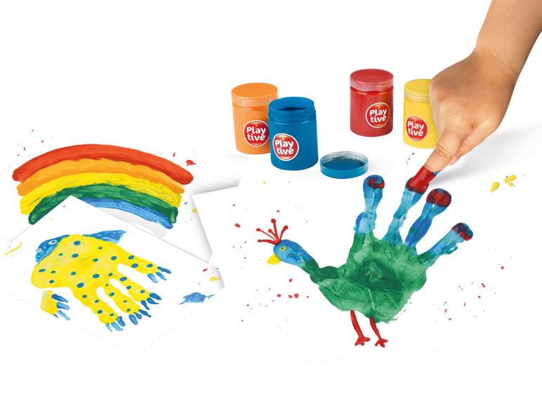 Gehe zu Vollbildansicht: Playtive Fingermalfarben, 8 Dosen - Bild 2