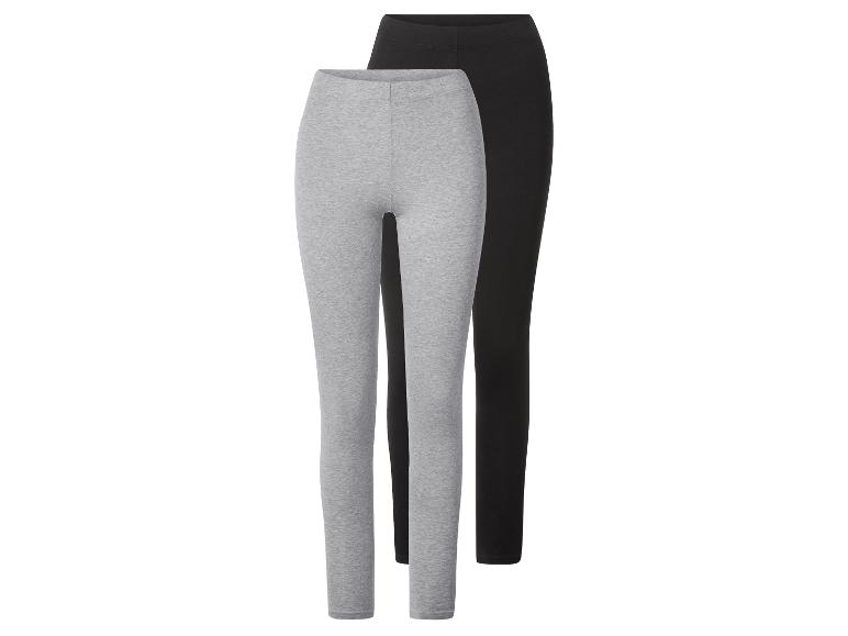 Zwei Paar Damen-Leggings, eine graue und eine schwarze