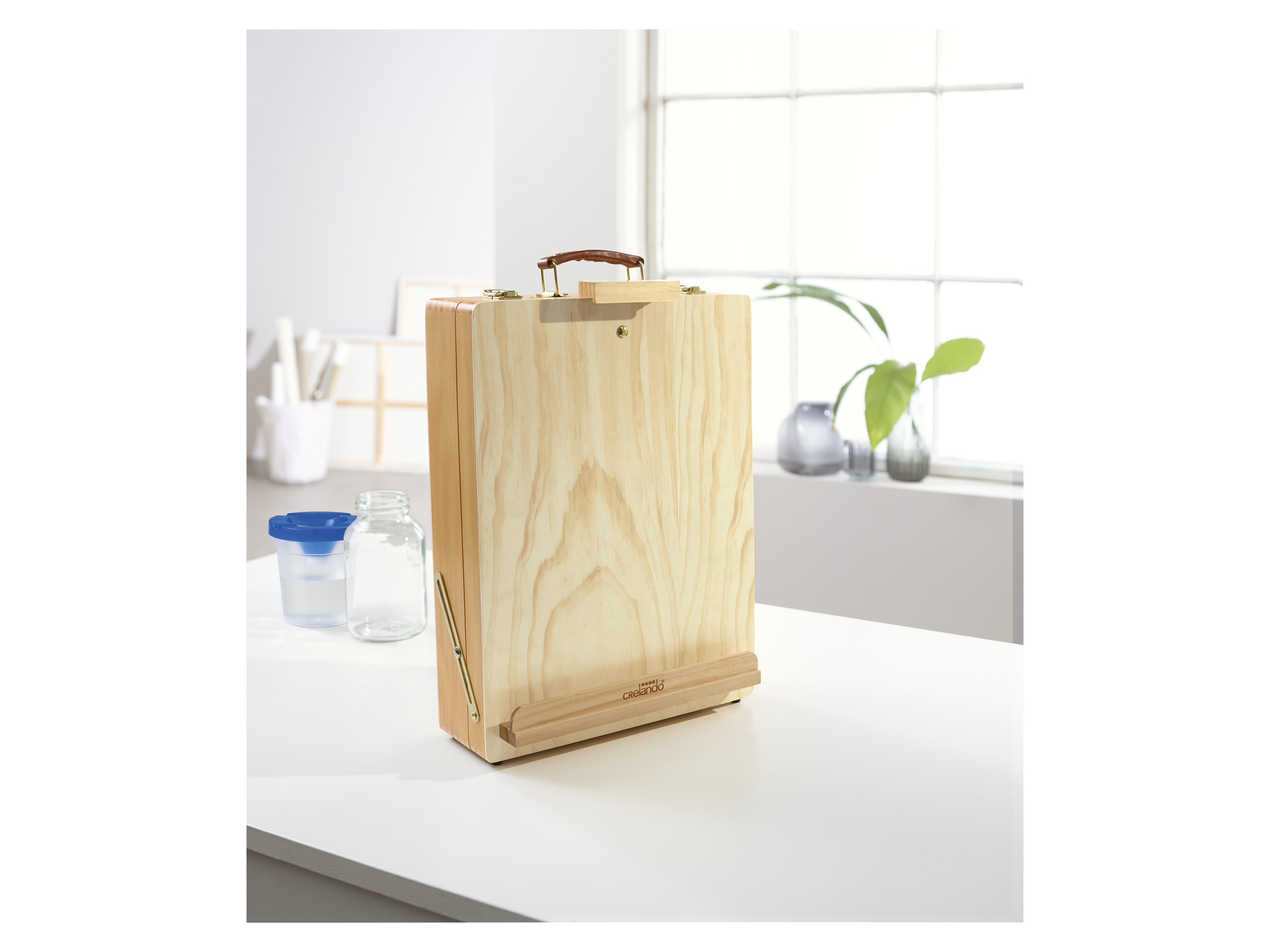 Thumbnail - crelando® Koffer-Tischstaffelei, 52-teilig