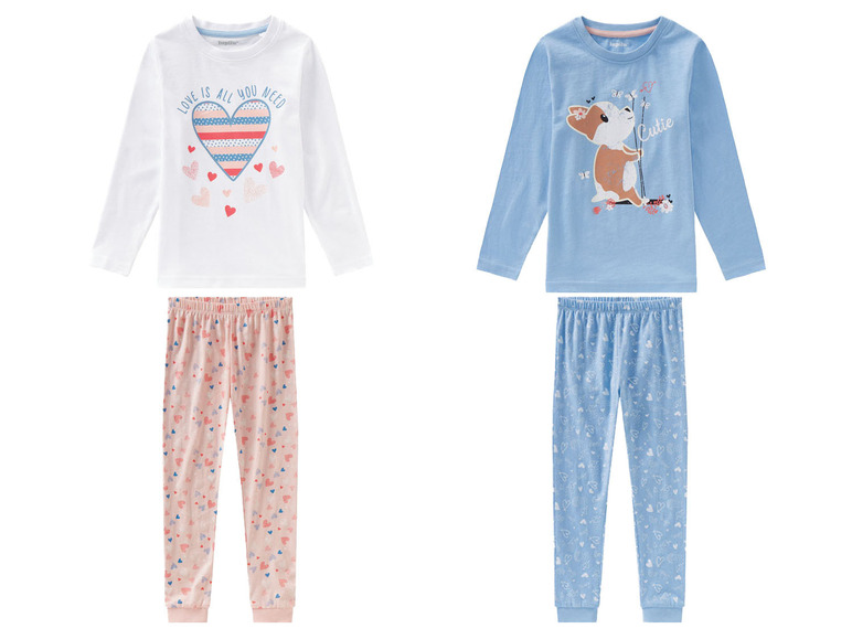 Gehe zu Vollbildansicht: lupilu Kleinkinder Mädchen Pyjama, aus reiner Baumwolle - Bild 1