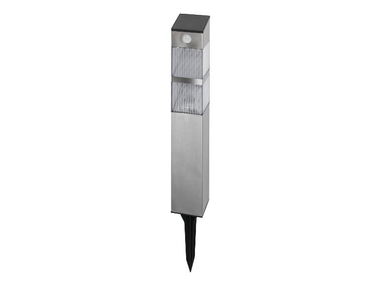 Solar-Gartenlampe aus Edelstahl mit Bewegungssensor