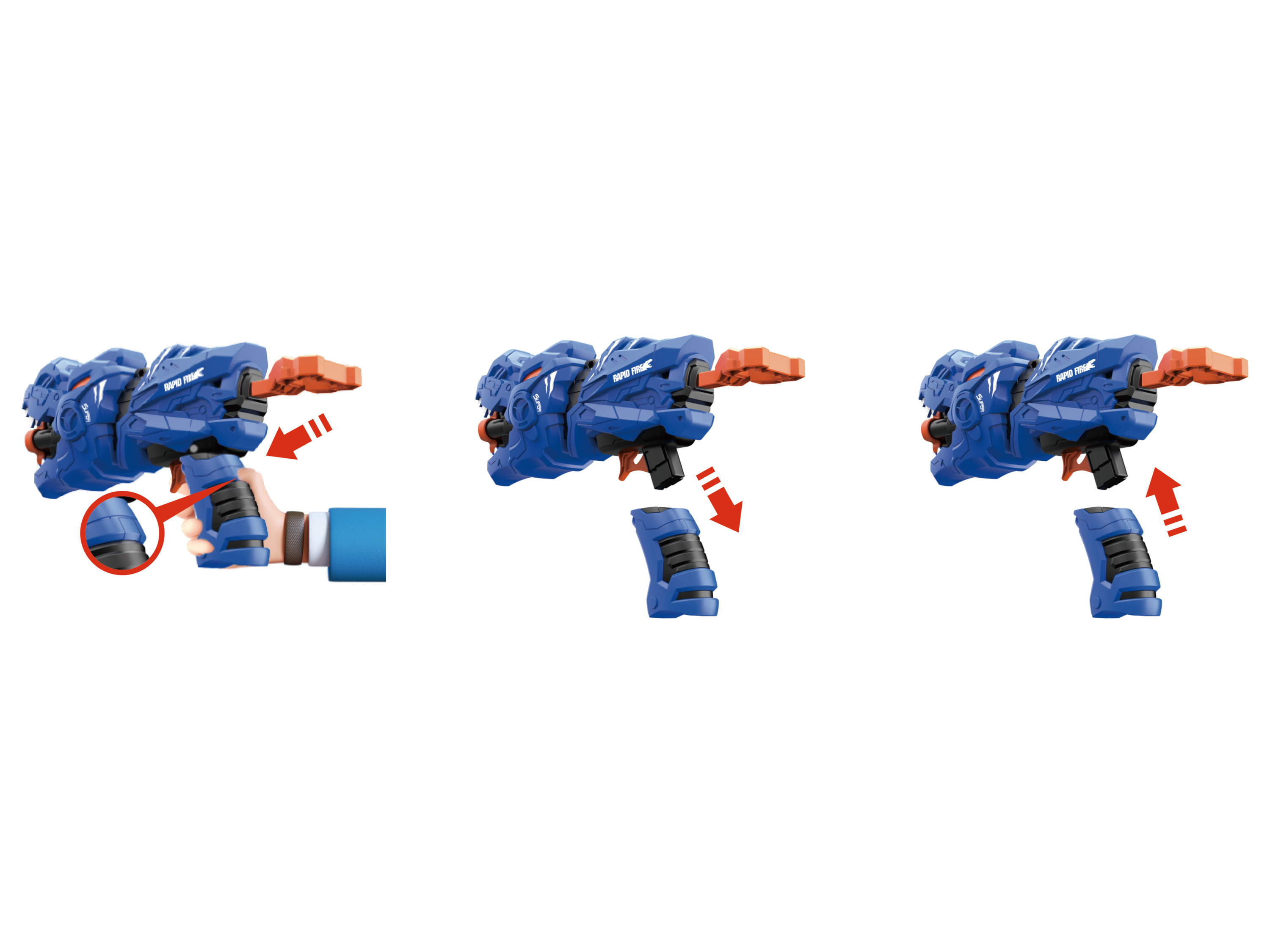 Thumbnail - Playtive Soft Dart Pistole Dinosaurier (Blau)