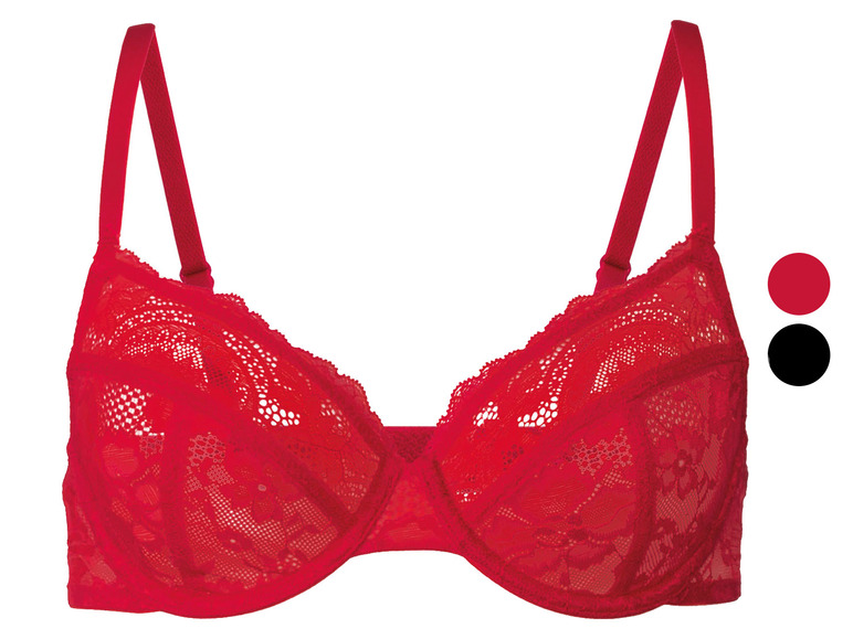 Roter BH mit Spitze.