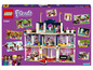 LEGO Friends Set mit einem großen rosa Haus und Minifiguren.