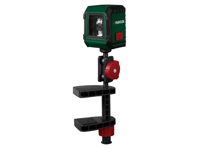 PARKSIDE Laserwasserwaage mit Tischklemme und verstellbarer Halterung