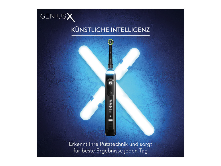 Eine Genius X elektrische Zahnbürste mit künstlicher Intelligenz.