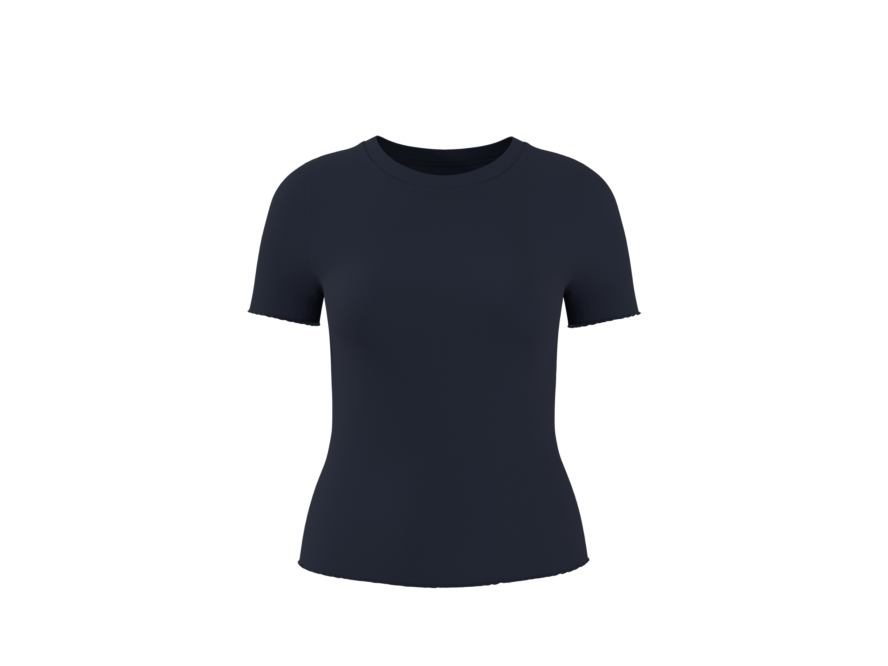 Thumbnail - esmara® Damen T-Shirt Rippe (Navy, L(44/46))