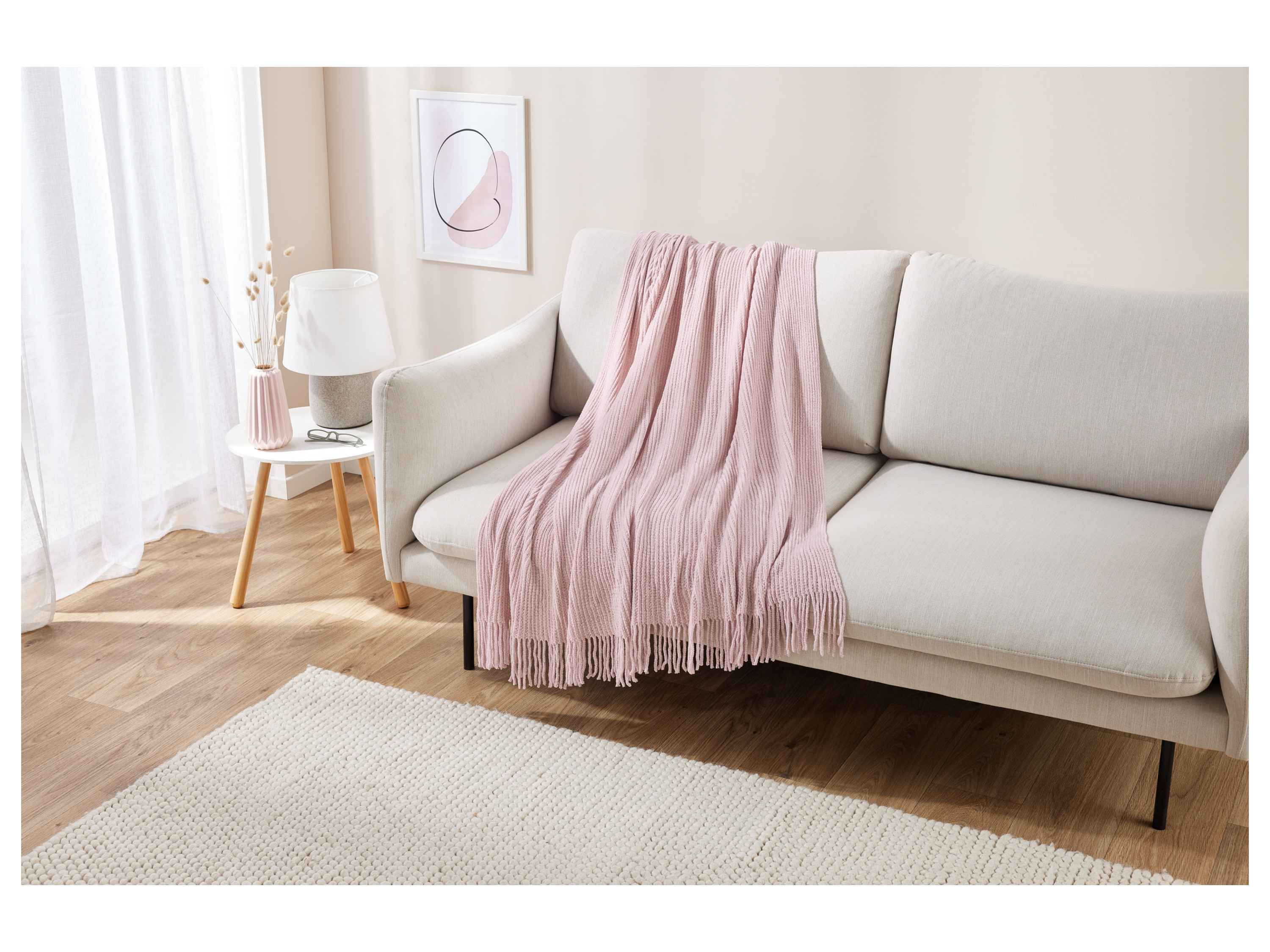 LIVARNO HOME Chenille-Plaid (Rosa) – Bild 2 von 4