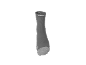 Schwarze Sportsocke mit grauen Details an Zehen und Ferse.