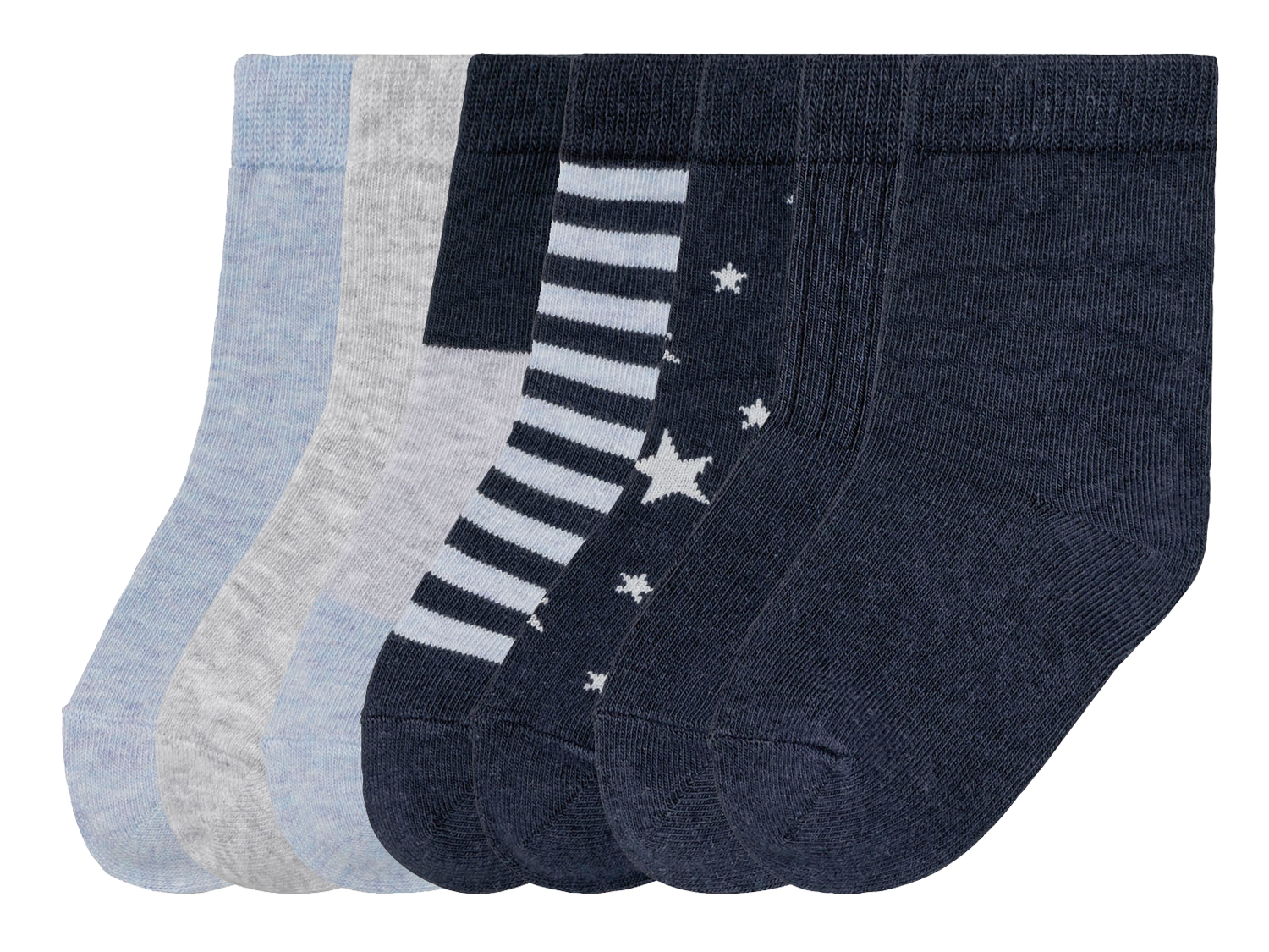 lupilu® Kleinkinder Socken (19/22, Streifen navy/grau/hellblau) | 04055334748124