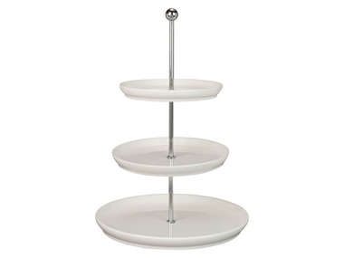 Excellent Houseware Porzellan Etagere Mit 3 Etagen Servierplatte Gebäckschale Obstschale Schale