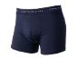 Dunkelblaue Herren-Boxershorts mit elastischem Bund und Schriftzug.