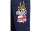Dunkelblaue Hose mit einem Feuerwehrauto und Flammenprint.
