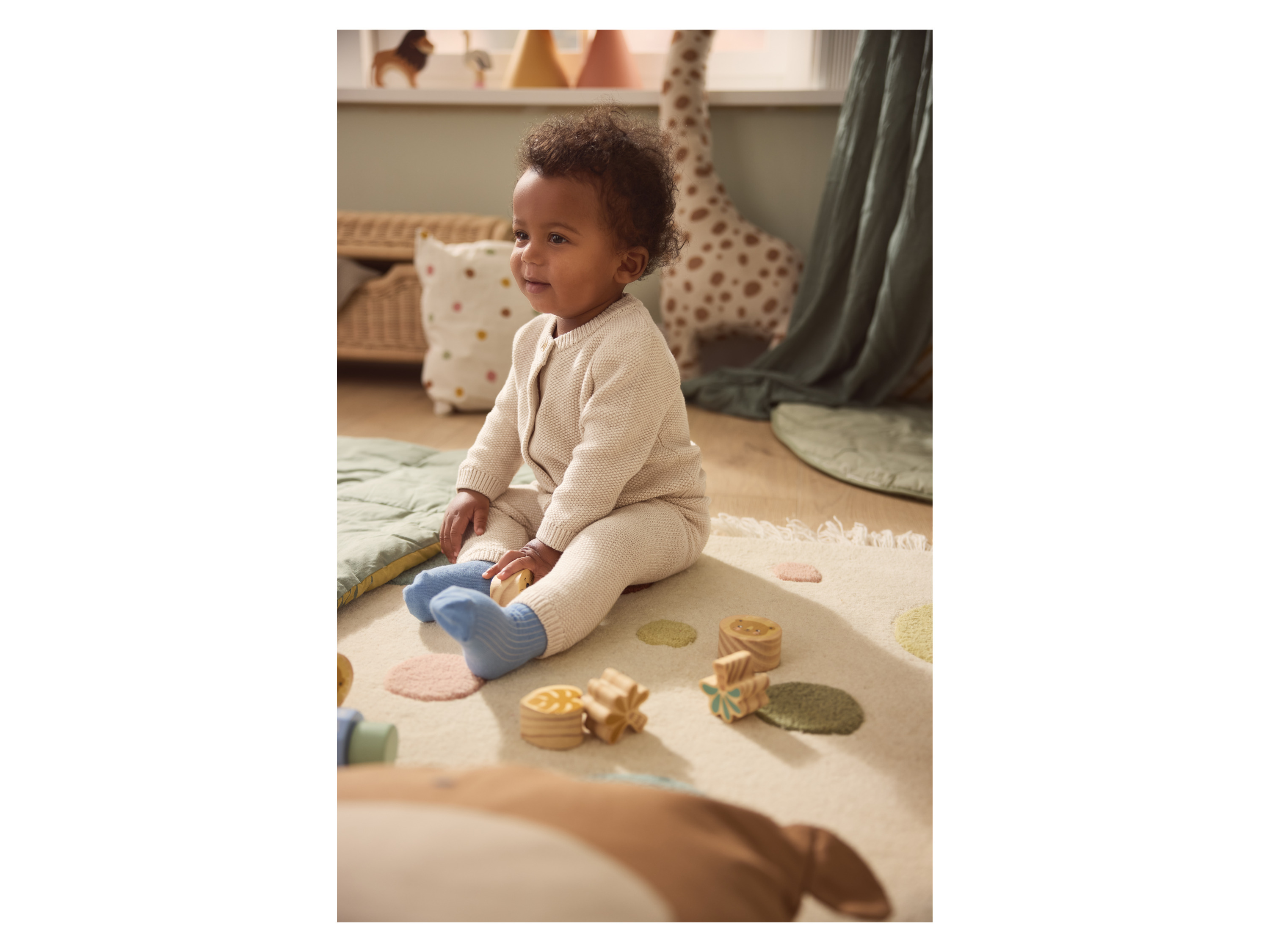 Thumbnail - lupilu® Baby Mädchen Jungen Strickjacke (Beige, 74/80)