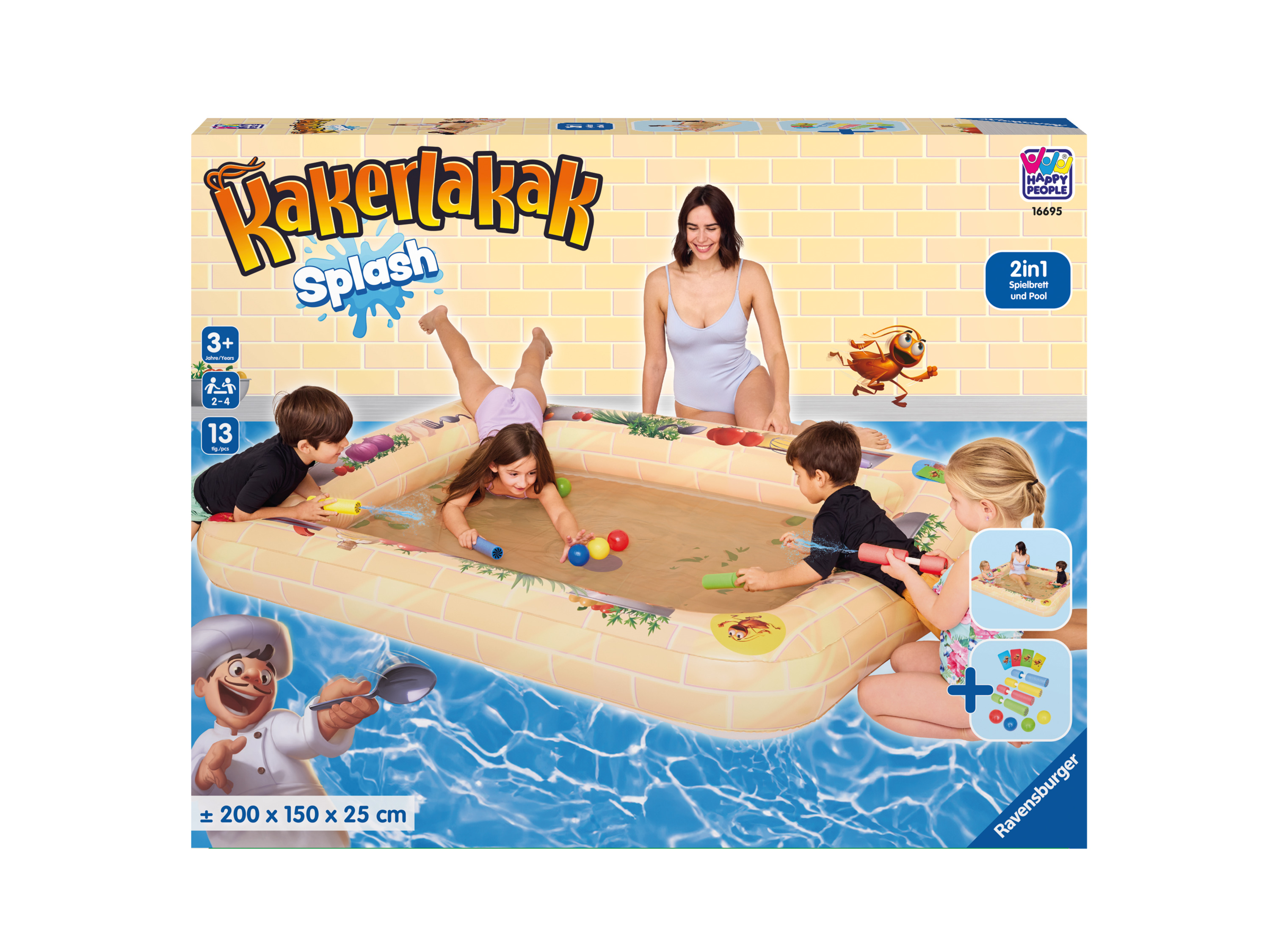 HAPPY PEOPLE Ravensburger Badespaß-Spiele, für Draußen (die spritzige kakerlakenfalle)