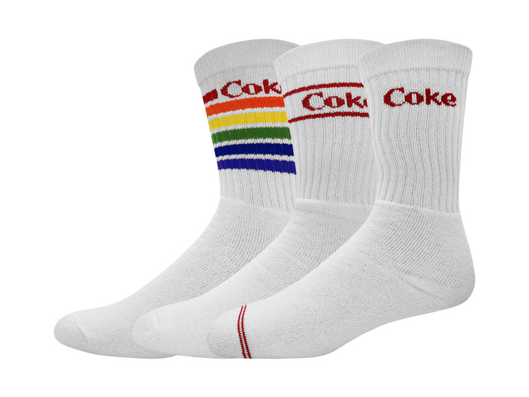 Gehe zu Vollbildansicht: Coca Cola Herren Tennis-Socken, 3 Paar, mit hohem Baumwollanteil - Bild 2