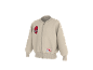 Beige Kinder-Bomberjacke mit Spider-Man-Aufnäher und Logo.
