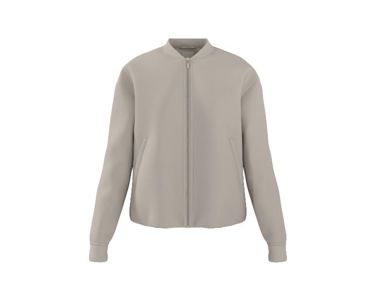 Einfarbige beige Bomberjacke mit Reißverschluss