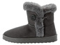 Graue Stiefel mit Fellbesatz