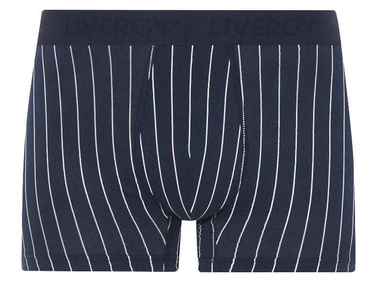 Livery Boxershorts mit weißen und dunkelblauen Streifen.