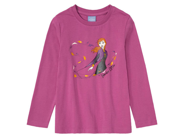 Rosa Langarmshirt mit Anna aus Frozen.