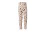 Mädchen-Leggings mit Blumenmuster in Hellbeige mit rosa und bordeauxfarbenen Blüten