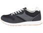 Schwarze Sneaker mit Mesh- und Wildlederdetails.