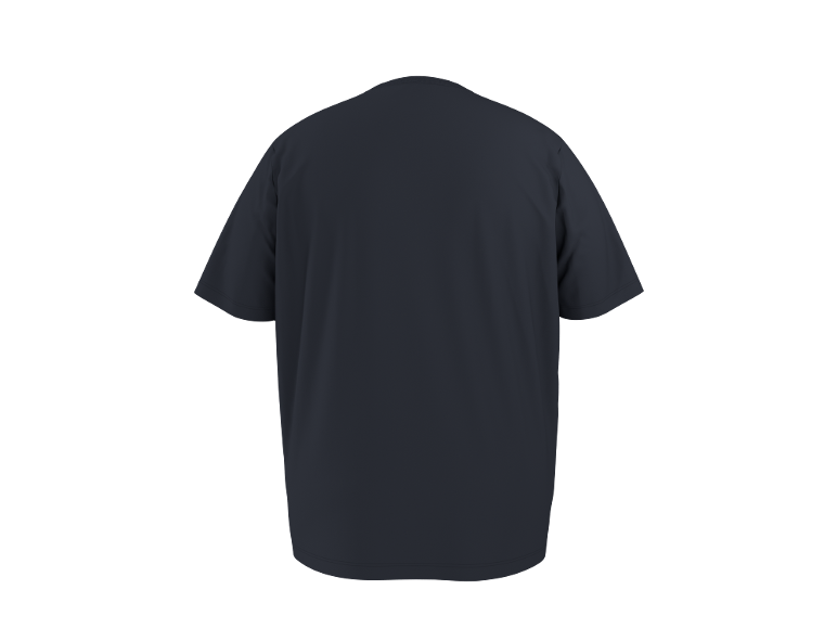Dunkelblaues T-Shirt, Rückansicht.