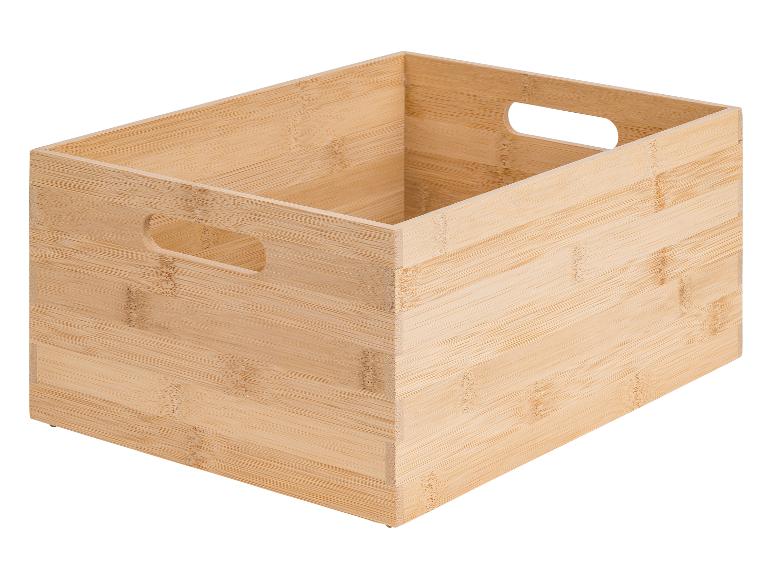 Bambus-Aufbewahrungsbox mit ausgeschnittenen Griffen