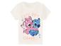 Weißes Kurzarm-T-Shirt mit Stitch- und Angel-Aufdruck und dem Text „CUTE BUT CHEEKY“