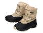 Beige und schwarze Kinder-Winterstiefel mit Klettverschluss