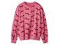 Ein pinkfarbenes Sweatshirt mit Weihnachtsdackel- und Tannenbaum-Print.