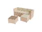 Geflecht-Gartensofa-Set mit Dreisitzer-Sofa, Ottomane und Couchtisch.